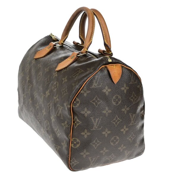 LOUIS VUITTON Speedy 30 Travel Hand Bag Monogram Leather Brown - Picture 3 of 14